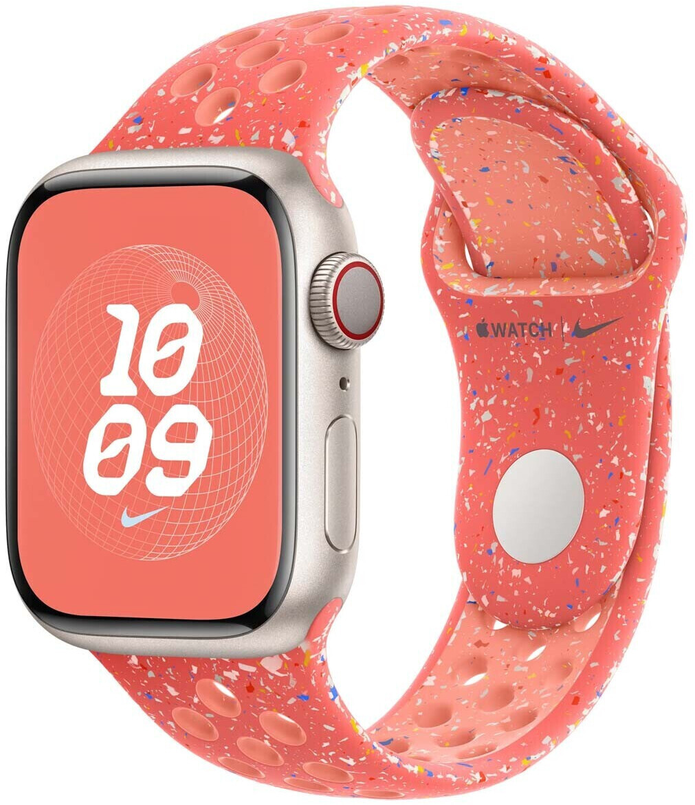 Apple Watch SE - 40 mm// Watch SE 2023 - 40 mm/ Watch SE 2022 - 40 mm/ Watch 9 - 41 mm/ Watch 8 - 41 mm/ Watch 7 - 41 mm/ Watch 6 - 40 mm/ Watch 5 - 40 mm/ Watch 4 - 40 mm/ Watch 41 mm/ Watch 40 mm/ Watch 3 - 38 mm/ Watch 38 mm/ Watch 2 - 38 mm/ Watch 1 - 38 mm/ Watch 11 - 42 mm/ Watch 10 - 42 mm Band: Nike Sport Band MUUY3ZM/A