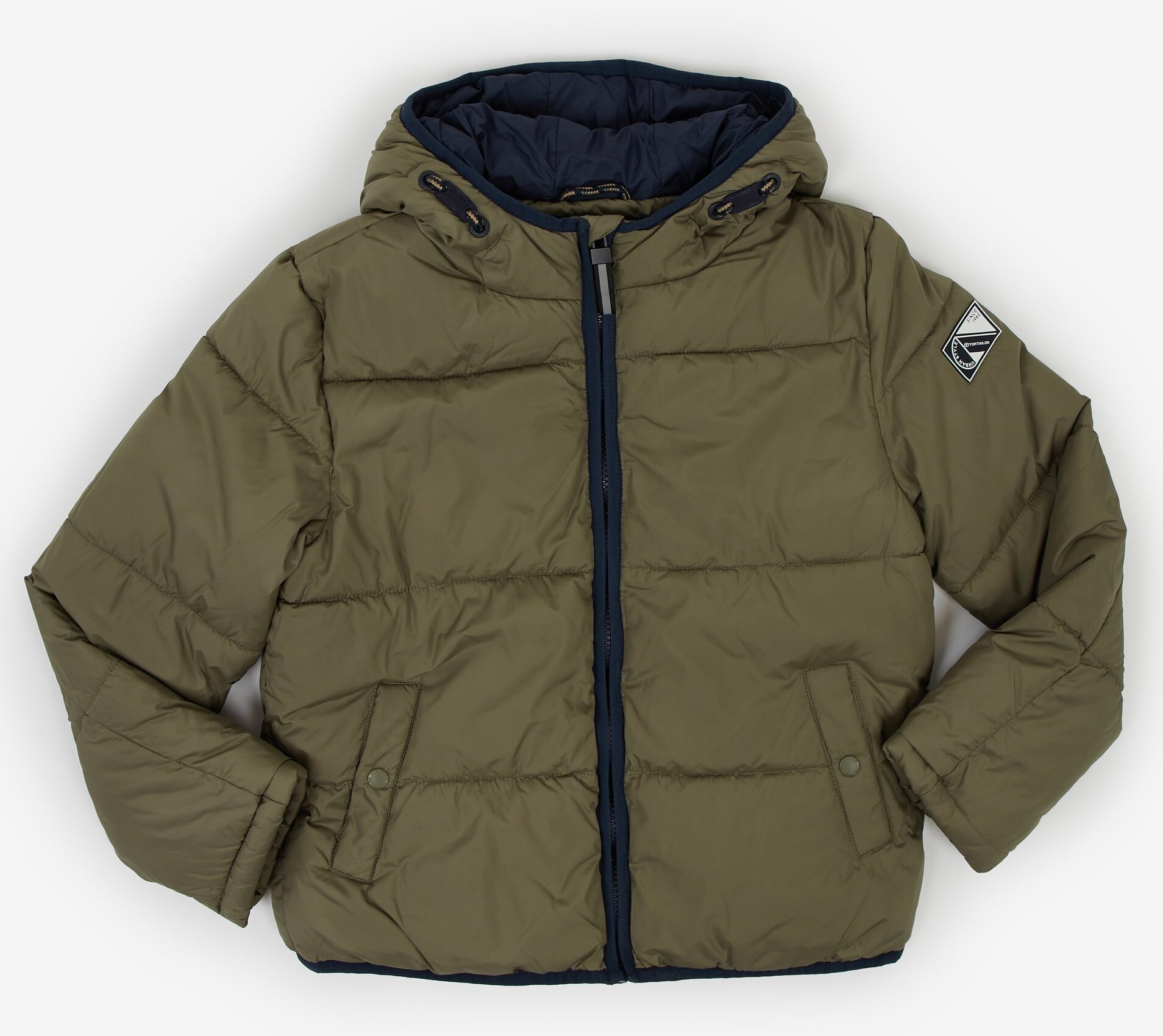 Khaki Jungen Steppjacke mit Kapuze Tom Tailor