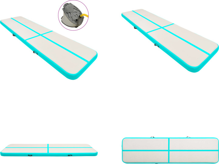 vidaXL Aufblasbare Gymnastikmatte mit Pumpe 800x100x20 cm PVC Grün - Gymnastikmatte - Gymnastikmatten - Gymnastik Yoga Matte - Gymnastik Yoga Matten HL92693