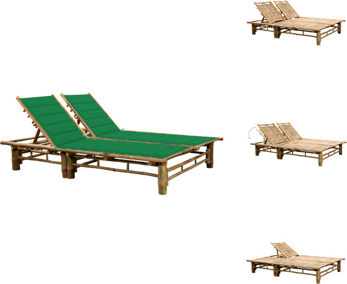 vidaXL Lehátko pre 2 osoby s bambusovými vankúšmi - Lehátka