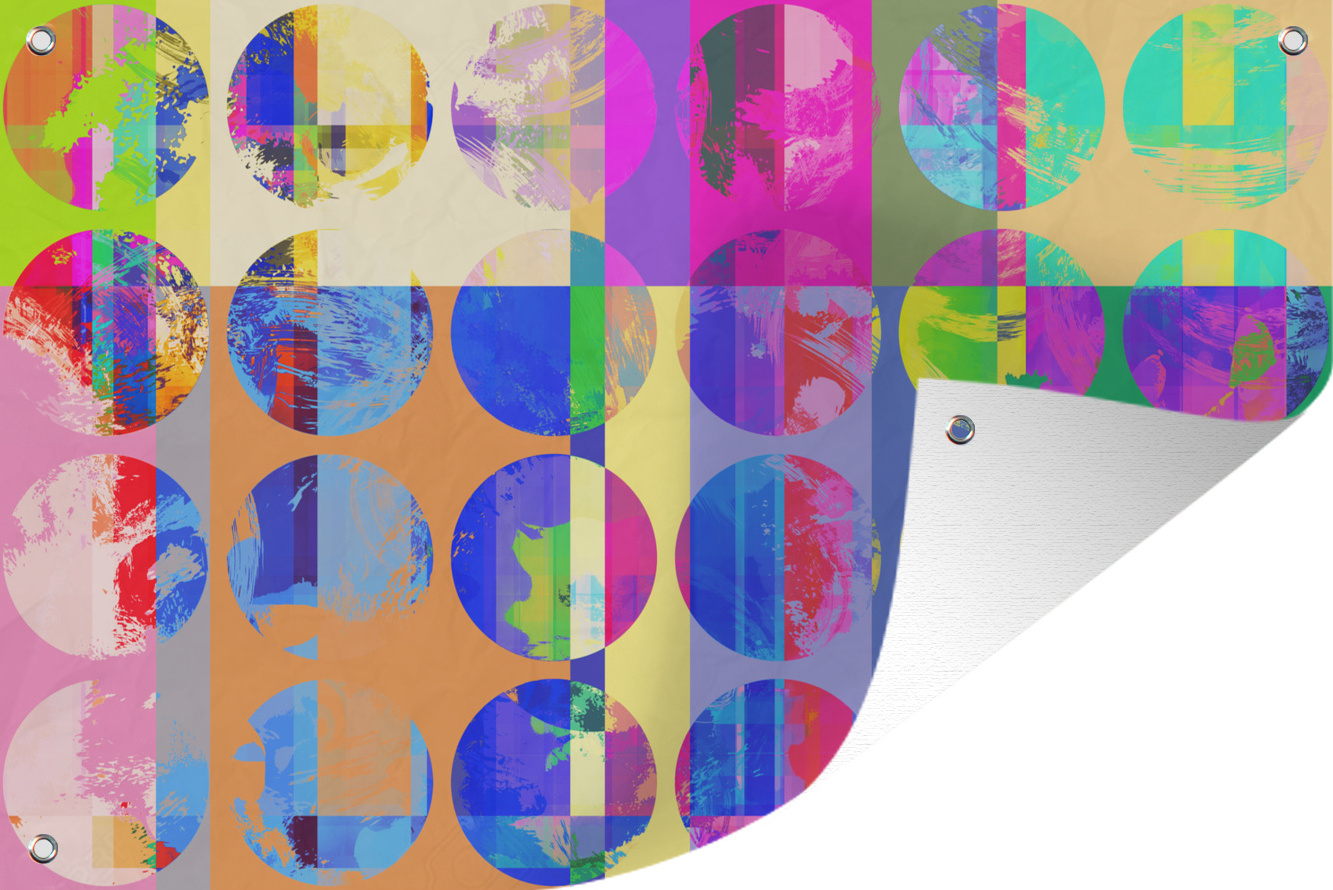 MuchoWow® 120x80 cm Outdoor-Poster Gartendeko Sichtschutz Garten Poster für den Garten Popart-Kugeln 133|38356537