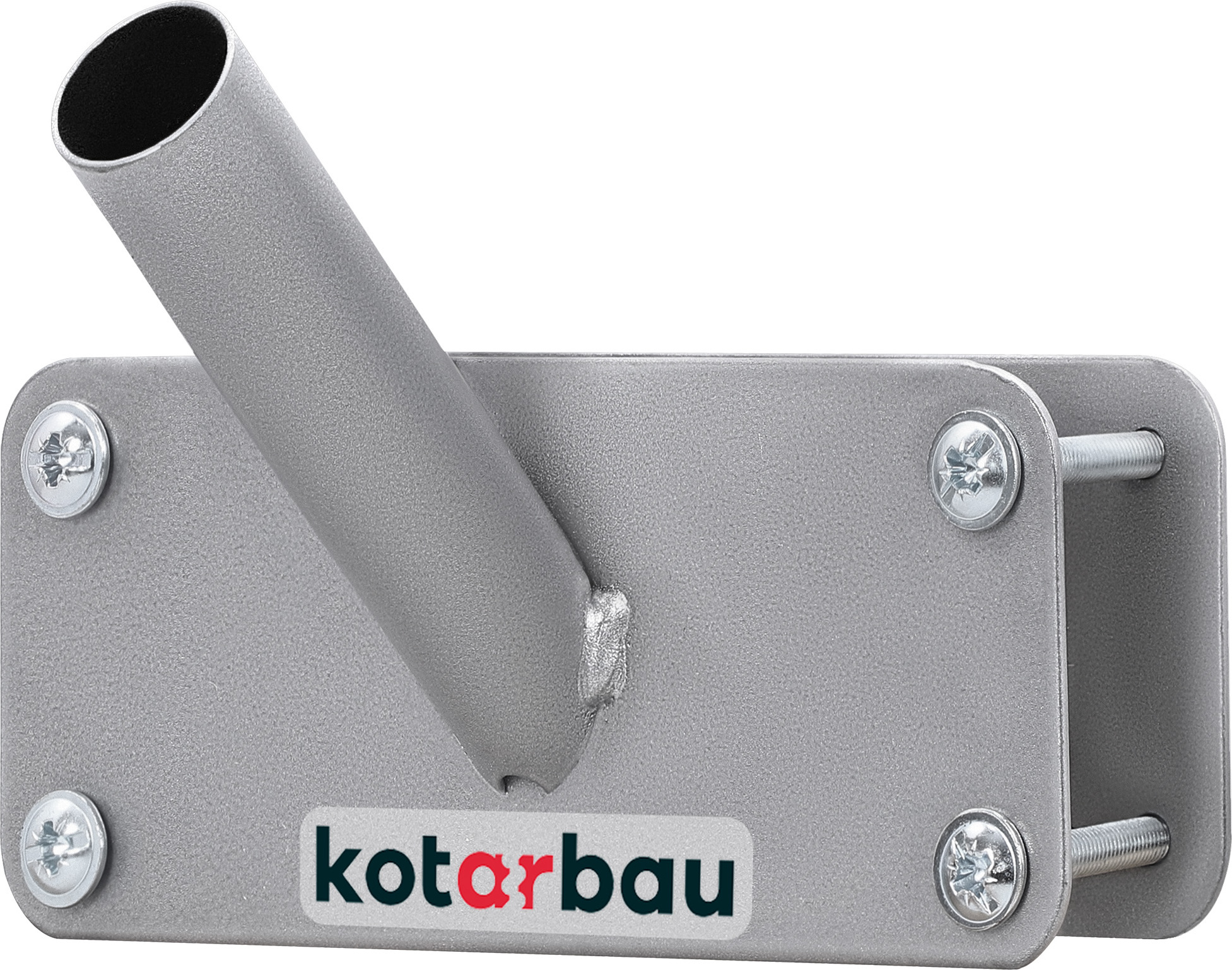 KOTARBAU® Fahnenhalter 1-Fach für eine Fahnenstange Montage an Balustrade 170 mm Pulverbeschichtet Grau Fahnenmasthalter Fahne Flagge Pulverbeschichtet Fahnenstange