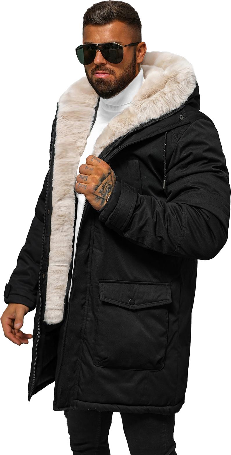 Herren Winterjacke Schwarz OZONEE JS/5M120/392Z Xl/54