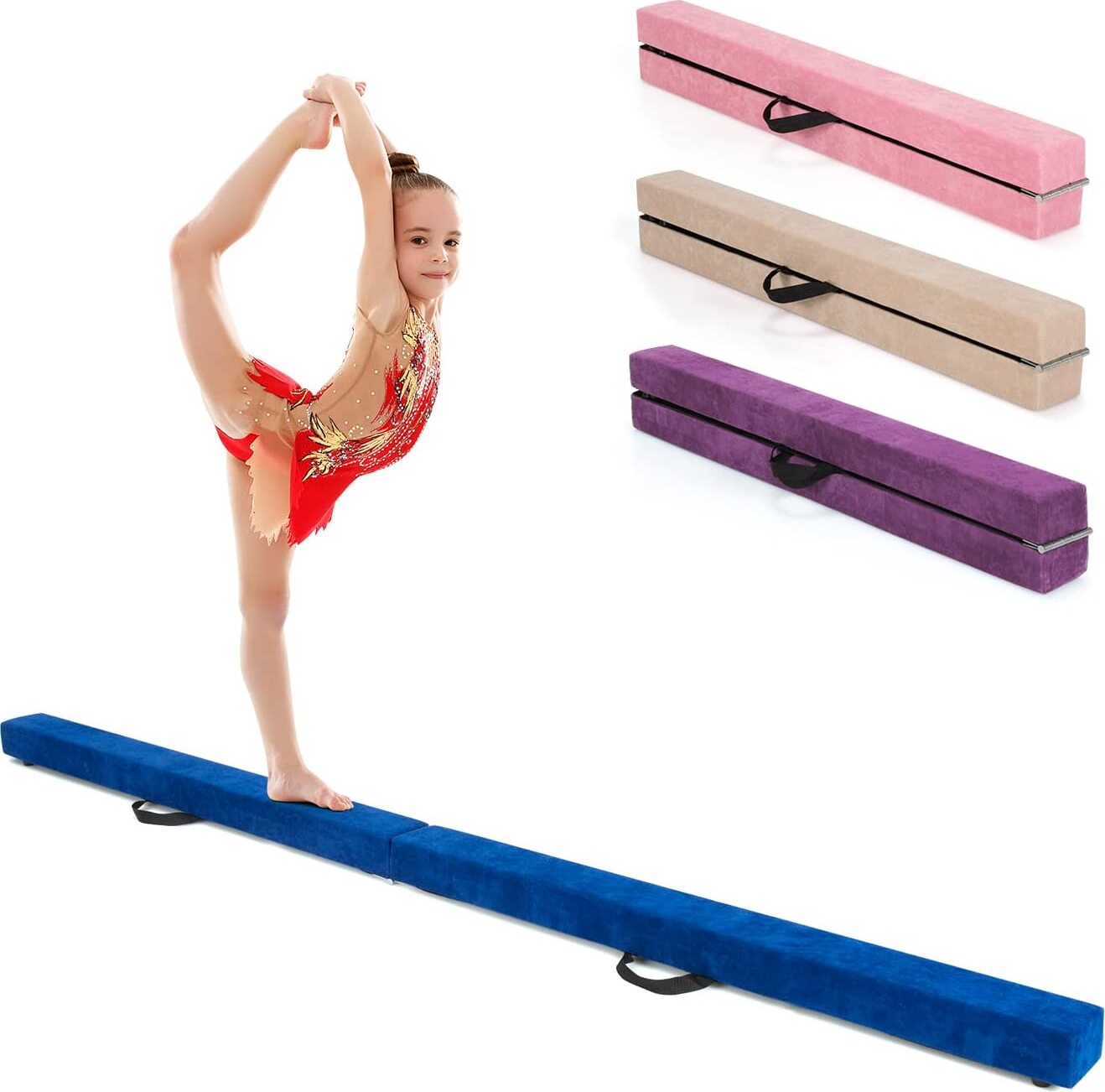 Poutre D'Équilibre Droite Bleue Visiodirect - 31 X 12 X 6 Cm Pour Enfants