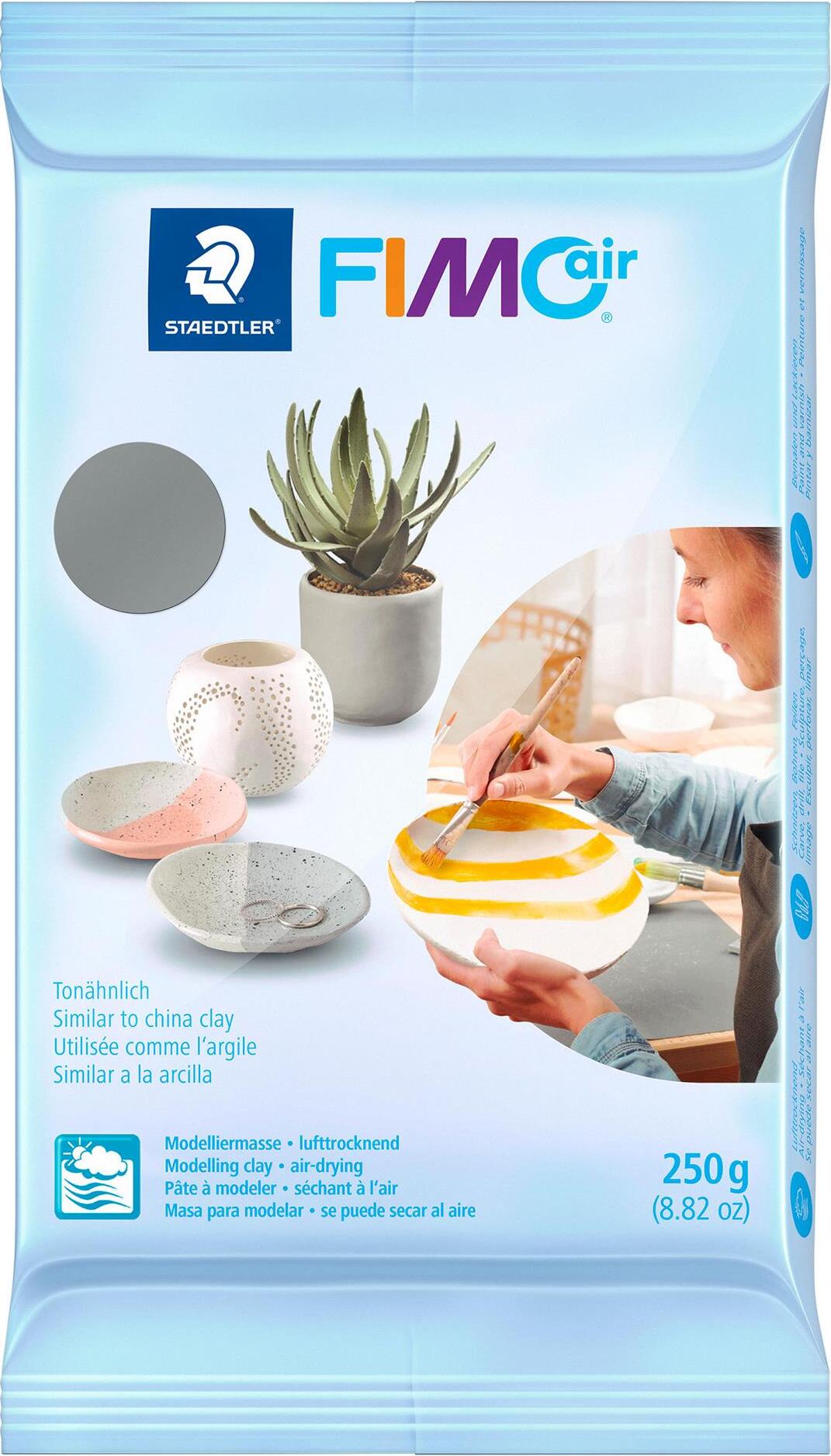 FIMO air Modelliermasse lufthärtend grau 250 g tonähnlich 8103-80
