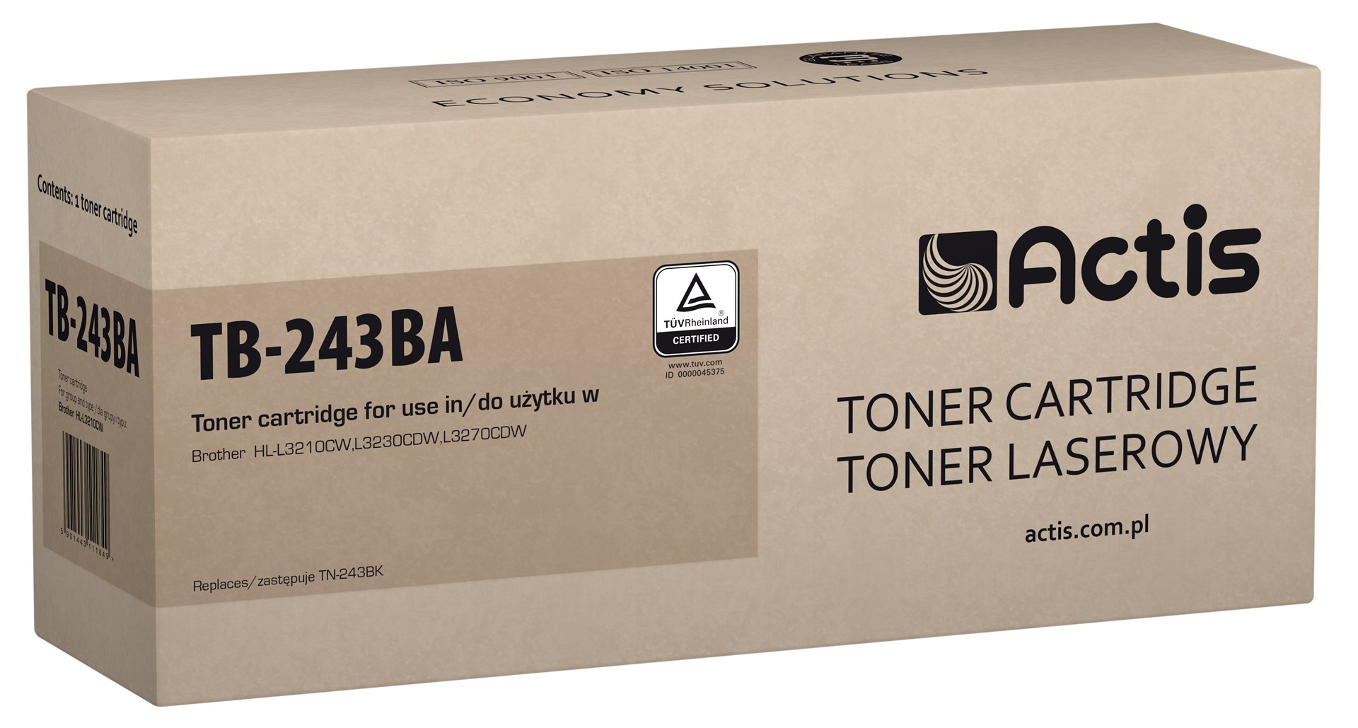 Toner Actis TB-243BA (náhrada za Brother TN-243BK; štandardný; 1000 strán; čierny)