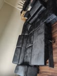 Masseno Ecksofa SELVA R-S mit Schlaffunktion L-Form, Sofa mit Bettkasten, Wohnzimmersofa, Couch, Soffa, Bettsofa, Couchgarnitur- Schwarz, MONOLITH 95