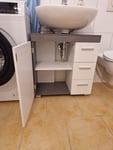 Waschbeckenunterschrank, Badezimmerschrank, 3 große Schubladen, 30 x 60 x 64 cm,