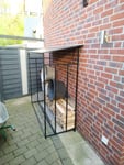 Metallregal mit Schutzplane u. Metalldach 