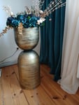 riess-ambiente Vase SANDGLASS XL 70cm messing Eisen beidseitig nutzbar umkehrbar einzigartiges Unikat