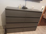 FURNICA - GABRIEL - Kommode / Sideboard mit 8 Schubladen - Anthrazit H92cm B120cm T33cm