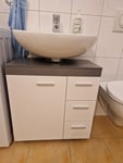 Waschbeckenunterschrank, Badezimmerschrank, 3 große Schubladen, 30 x 60 x 64 cm,