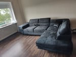 Masseno Ecksofa SELVA R-S mit Schlaffunktion L-Form, Sofa mit Bettkasten, Wohnzimmersofa, Couch, Soffa, Bettsofa, Couchgarnitur- Schwarz, MONOLITH 95