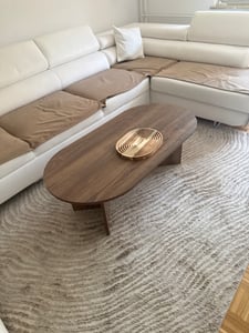 Skye Decor, Sable - Travertine, Walnut, stolik kawowy, trawertyn, płyta wiórowa pokryta w 100% melaminą, 119 x 60 x 40 cm Zdjęcie produktu od klienta nr 12