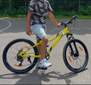 VANKEL 24 Zoll Mountainbike Kinder & Jugendliche – Gelb, 6-Gang, hydraulische Scheibenbremsen, Federgabel Kunden-Foto 4