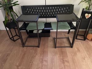 Gartenbank Venera Metall Sitzbank Schwarz für Terrasse und überdachten Außenbereich Kunden-Foto 1