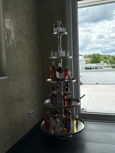 Etagere BRUSH 5-stöckig Aluminium Nickel gebürstet ø61x140cm Kunden-Foto 4