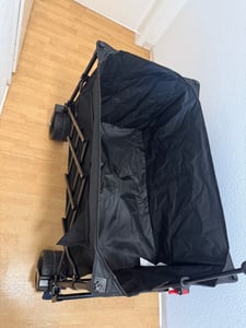 HyperMotion Bollerwagen faltbar XL 200L – Transportwagen mit großen Rädern, Campingwagen, Strandwagen bis 80 kg, schwarz Kunden-Foto 2