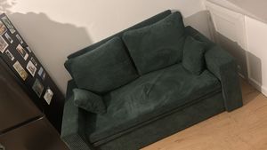 Sofa AIKIDO 150x85 - mit schlaffunktion - Farben zur Auswahl - modernen Sofa - mit Bettkasten - Moderner Cordstoff - Stoff POSO 047 Olivgrün Kunden-Foto 9