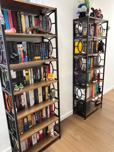 Tribesigns boekenkast met 6 etages, 180 cm hoog, in industriële stijl met een metalen frame en open planken, geschikt voor een thuiswerkplek, in een rustieke bruine kleur Klantenfoto 1