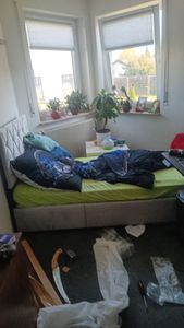 okwish Polsterbett 90x200 Einzelbett mit Kopfteil in Knopfnahtverzierung,Jugendbett mit Lattenrost und Metallrahmen(Ohne Matratze)- Beige Kunden-Foto 1