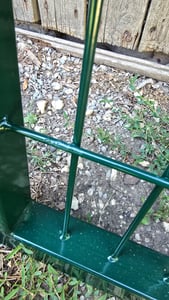 Záhradná brána Brána na záhradný plot Plot vysoký 80 cm Kovová záhradná brána na plot z pletiva Uzamykateľná vrátane stĺpikov Zelená V2Aox Fotografia od zákazníka č. 4