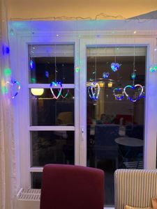 LED Herz Lichterkette 3.5M 8 Beleuchtungsmodi Lichtervorhang für Hochzeit Valentinstag Weihnachten Party Deko, Bunt Kunden-Foto 1