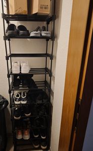 FCH Schuhregal 10 Etagen, für 20 Paar Schuhe, für Schrank Schlafzimmer Flur, 45*30*174cm, schwarz Kunden-Foto 1