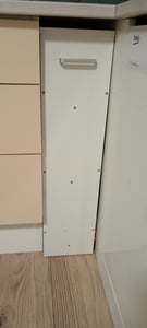 COSTWAY Servenwagen, 4 niveaus, smal, serveerwagen met plankjes op wielen, serveerwagen met handgreep en leuning, badkamerplank van hout, 47,5 x 20 x 80,5 cm, wit Klantenfoto 1