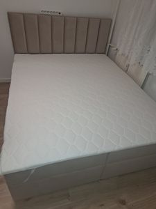 TRADA Boxspringbett 160x200 Palermo mit Bettkästen mit Matratze mit Topper Komplett-Set Polsterbett Bonell H3 Beige Kunden-Foto 5