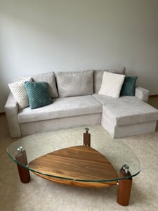 Universell Ecksofa mit Schlaffunktion NEO,  Schlaffläche 200x140cm, Cord Grün Kunden-Foto 2