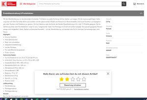 Beschreibung entspricht nicht den Artikel 
