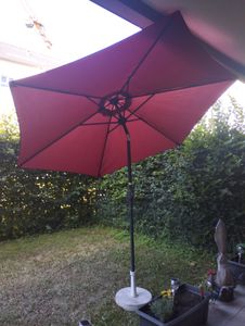 TolleTour 2.7m Sonnenschirm Gartenschirm Wasserabweisend Terrassenschirm UV40+ mit Handkurbel balkon Marktschirm,Rot,2.7m Kunden-Foto 1