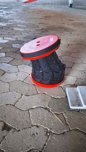 TolleTour Tragbarer Klappstuhl Kompakt Leichte Teleskop 150kg Outdoor Klapphocker Tragbar,Rot Kunden-Foto 1