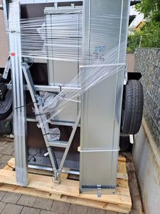 Anhänger kippbar GARDEN TRAILER 201 KIPP mit zusätzlichen Bordwänden, Stützrad und Flachplane Kunden-Foto 1