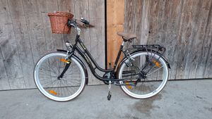 Bergsteiger Marseille 26 Zoll 28 Zoll Damenfahrrad, ab 150 cm, Korb aus Rattan, Fahrrad-Licht, Damen-Citybike, Damenrad im Retro-Design, 6 Gang Shimano Tourney Schaltung Kunden-Foto 7