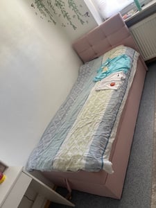 Boxspringbett Best Mini mit Bettkasten und Matratzentopper - Einzelbett mit Bonell-Matratze und Topper, Polsterbett, Bett, Schlafzimmer (Beige (Inari 22), 120 x 200 cm) Kunden-Foto 1