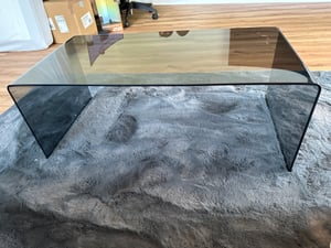 BELIANI Stolik kawowy przezroczysty szkło hartowane 100 x 50 cm styl minimalistyczny Zdjęcie produktu od klienta nr 1