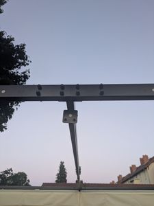 UISEBRT 3x3m Pergola mit Schiebedach - Wasserdichter Gartenpavillon aus Stahl & Polyester, freistehendes Terrassendach, winterfest & UV-beständig, Schwarz Kunden-Foto 1
