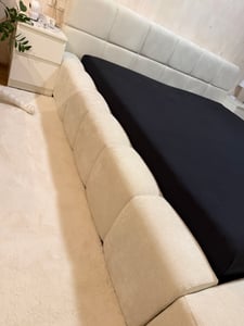 Dekori Polsterbett 180x200 NUBO PREMIUM Wolkenbett mit Bettkasten, Boucle Bett – Schwarz (Quelle 100) Kunden-Foto 1
