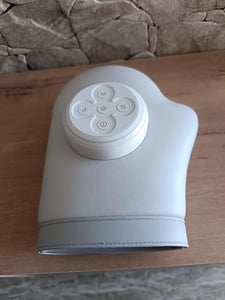 Handmassagegerät, Handschuhform mit Einzelfinger-Massage, 3 Modus&5 Stärke, Wärmekompression, Dreiteiliges Luftkissen für Finger,Handfläche,Handgelenk Kunden-Foto 2