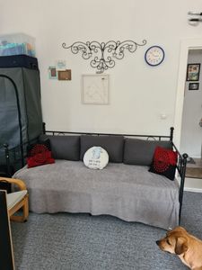 H.J WeDoo denní postel 90x190 bílá kovová postel pro hosty postel pro mládež rozkládací pohovka denní rozkládací pohovka Fotografie od zákazníka č. 1