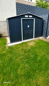 HATTORO P100 XL Metall Gerätehaus Geräteschuppen Schuppen Gartenhaus Pultdach Anthrazit / GRAU Kunden-Foto 6