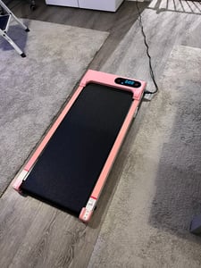 Laufband mit 7 % Steigung – 3-in-1-Laufbänder bis 130 kg – 1–8 km/h einstellbar – Lauffläche 38,5 x 90 cm – Schwarz Kunden-Foto 6