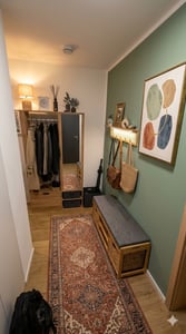 Merax 6-in-1 Garderoben-Set, Flurschrank mit Spiegel, Schuhschrank mit Kleiderstange und 9 Stauraumfächern, Eingangsbereich-Schrank (100x33x190 cm) Kunden-Foto 1