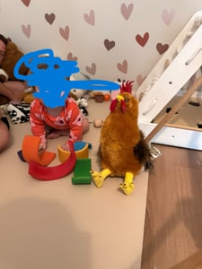 Gallo marrone 33 cm, giocattolo di peluche con pollo Foto del cliente 1
