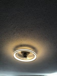 Jayseuw Deckenventilator Ø 50cm LED Deckenleuchte mit Beleuchtung und Fernbedienung Deckenlampe Kunden-Foto 3