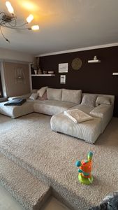 Moebelfest Lusso Ecksofa L-Form Rechtsseitig Creme Teddy-Bouclé Kunden-Foto 2