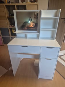 Kozmetický Toaletný Stolík So Zrkadlom Na Líčenie Biely Veľký So Zásuvkami V Podkroví 80 Cm Fotografia od zákazníka č. 1