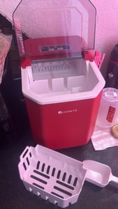 Juskys Eiswürfelmaschine IceOracle - Eiswürfel in wenigen Minuten - 12 kg/Tag in 2 Größen - Rot Kunden-Foto 3